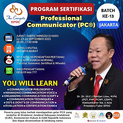 Ponijan Liaw SERTIFIKASI PC® (Professional Communicator)